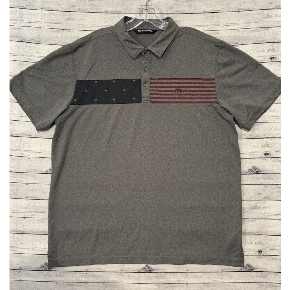 TRAVIS MATHEW Mens 4th Of July Golf Polo Shirt Sz XL Patriotic Stars Stripes - Picture 2 of 16